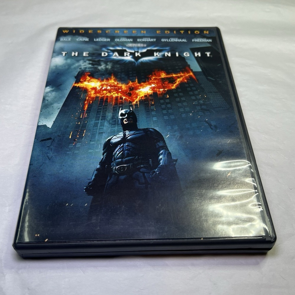 The Dark Knight (DVD, 2008, Widescreen Edition) Christian Bale Heath Ledger